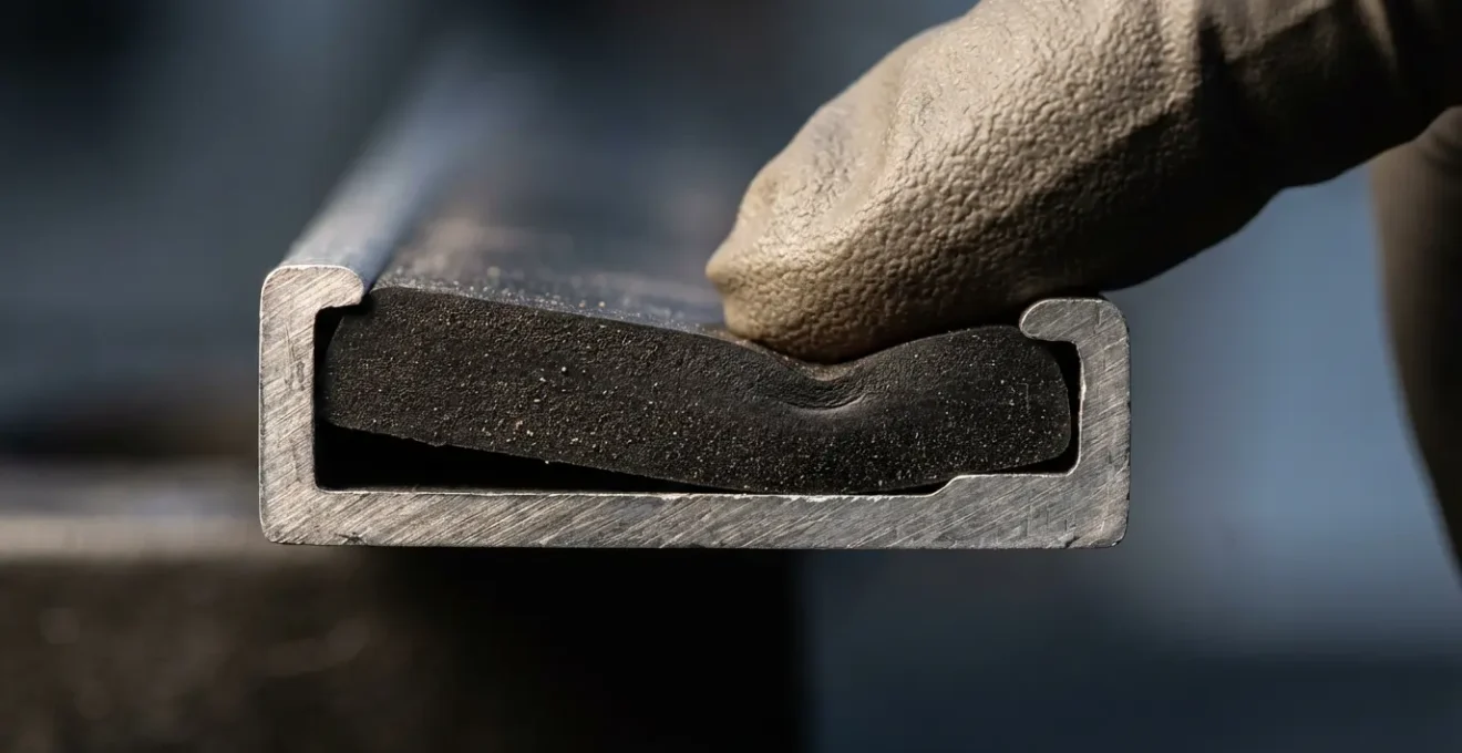 Macro view of EPDM gasket installation quality inspection